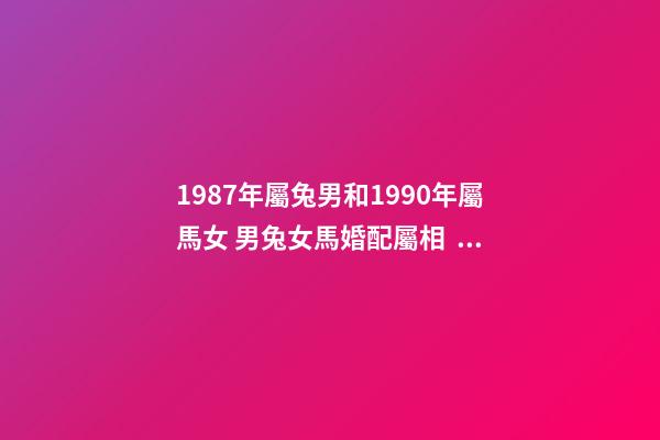 1987年屬兔男和1990年屬馬女 男兔女馬婚配屬相，87年的男兔和90年的女馬可以婚配嗎-第1張-觀點-玄機派